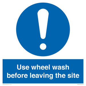Use wheel wash before leaving the site